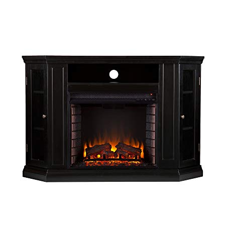 Southern Enterprises Claremont Convertible Media Electric Fireplace 48" Wide, Black Finish