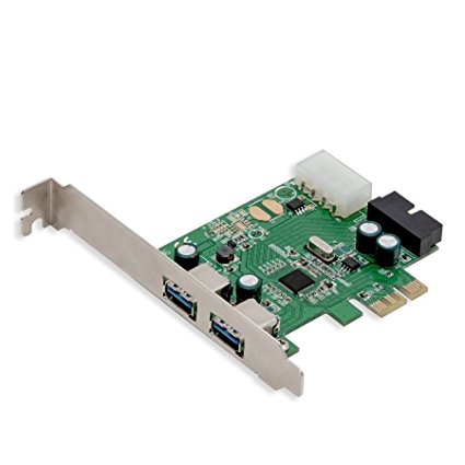 Syba SD-PEX20139 2 Port USB 3.0 PCIe 2.0 x1 Card Green metallic
