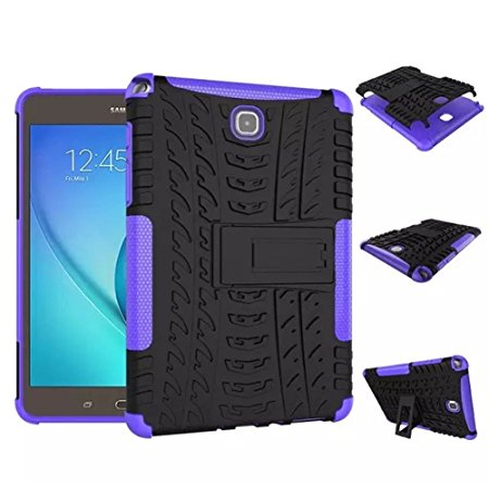 Galaxy Tab A 8.0 Case, Lanstyle Hybrid Heavy Duty Armor Protective Case with Kickstand for Samsung Galaxy Tab A 8.0 [SM-T350] (B-purple)