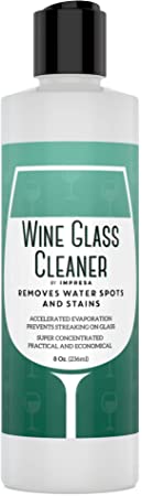 Concentrated Wine Glass Cleaning Liquid - Unscented - Eliminates Streaks - Removes Water Spots, Stains and Cloudy Glass - Great for The Wine Enthusiast - Made in USA