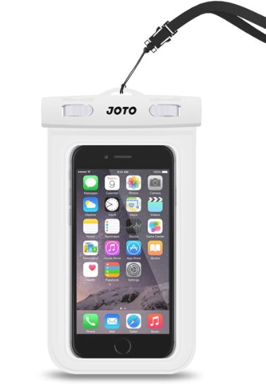 Universal Waterproof Case, JOTO Cell Phone Dry Bag for Apple iPhone 6S 6,6S Plus, 5S 5, Samsung Galaxy S6, Note 5 4, HTC LG Sony Nokia Motorola up to 6.0" diagonal (White)