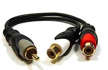 Philmore 6" Fully Shielded RCA Y Adaptor, RCA Male To Dual RCA Female, Gold Plated: 4010G
