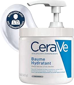 CeraVe Moisturising Cream for Body and Face, with Pump Dispenser, Cream for Dry to Very Dry Skin, with Hyaluronic and 3 Essential Ceramides, 1 x 454 g