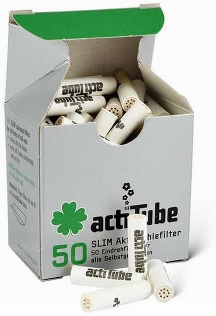 actiTube - activated CHARCOAL slim filters for rollling - 1 box = 50 filters