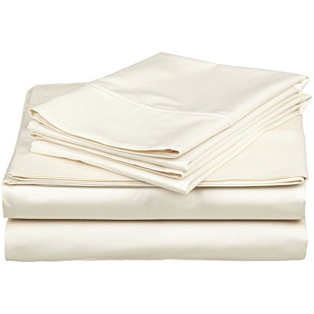 Full Sheet Set 400-Thread Ultra Soft 100% Premium Long-Staple Combed Cotton Deep Pocket, Ivory