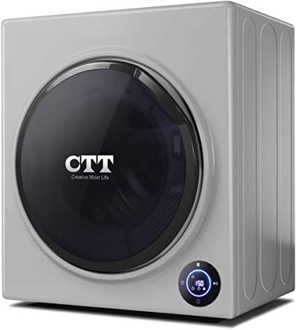 CTT 13 Lbs. 1500W Capacity Intelligent Compact Portable Tumble Clothes Laundry Dryer, Intelligent Humidity Sensor - Gray