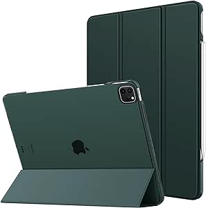 MoKo for iPad Air 13 Inch Case 2024/ iPad Pro 12.9 Case (6th/5th Gen 2022/2021), Slim Smart Shell Translucent Frosted Hard PC Back Cover, Support Touch ID & Pencil Pro/2nd/USB-C, Midnight Green