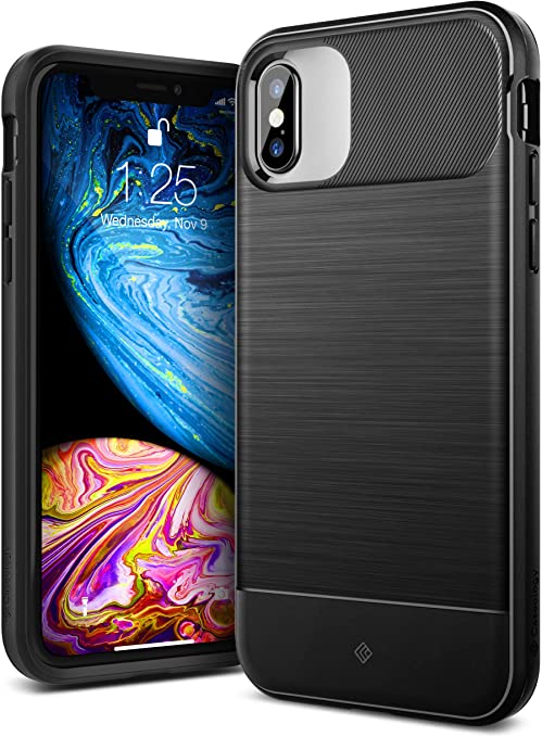 Caseology [Vault Series] iPhone XS/iPhone X Case - [Rugged Matte Finish] - Black