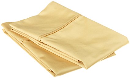 530 Thread Count, 100% Premium Combed Cotton, Single Ply, Standard 2-Piece Pillowcase Set, Solid, Gold