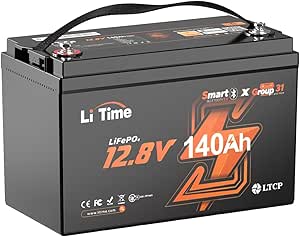 LiTime 12V 140Ah Bluetooth LiFePO4 Lithium Battery 150A BMS deep cycle performance for RV, Travel Trailers, and Trolling Motor. (Group 31)