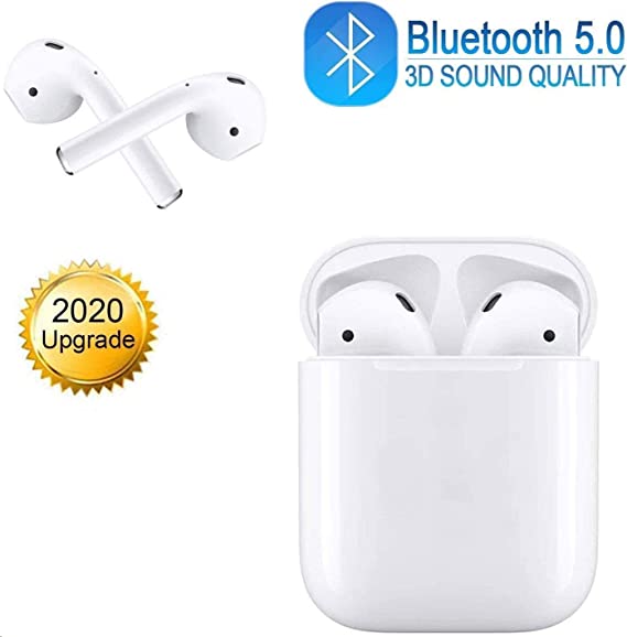 Bluetooth 5.0 Earphone Wireless Earbuds, 3D Stereo Bluetooth Earphone IPX5 Waterproof Pop-up Window Automatic Pairing Fast Charging in-Ear Headphones, Noise Reduction and Sweatproof Headphones
