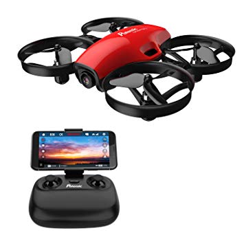 Potensic FPV Drone with Camera WiFi, RC Quadcopter 2.4G 6 Axis-Remote Control with Altitude Hold, Headless, Route Setting, Speed Mode, One-Key Take-Off/Landing,Detachable Battery A30W -Red