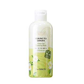 [the SAEM] Healing Tea Garden Cleansing Water Green Tea 300ml (10.14 fl.oz) - One Step No Wash Cleansing Water, AHA Elements Remove Dead Skin Cells, Skin Brightening and Purifying