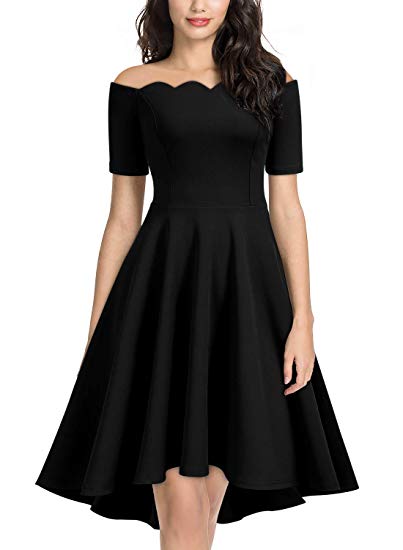 Miusol Women's Retro 1950s Style Short Sleeve Evening Party Dress