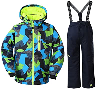 Boys Ski Jacket Snow Jacket Pants Suits Windproof Waterproof Winter Coats (Size US 4 - 16)