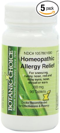 Botanic Choice Homeopathic Allergy Formula 300 mg 90 tablets Pack of 5