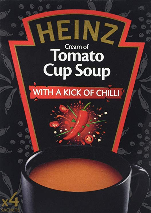 Heinz Cream of Tomato Cup Soup with a Kick of Chilli, 90 g (Pack of 4)