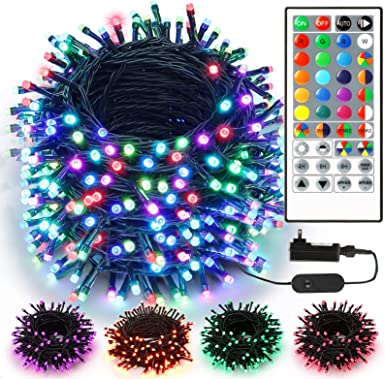 Brizled Christmas Lights, 164ft 500 LED Color Changing String Lights, Dimmable Christmas Tree Lights, Indoor RGB Christmas Lights, Multifunctional Fairy Lights with Remote for Outdoor Xmas Party Decor
