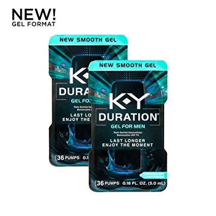 K-Y Duration Gel for Men - Last Longer & Enjoy The Moment, 36 pumps, Male Genital Desensitizer 0.16 oz (Pack of 2)