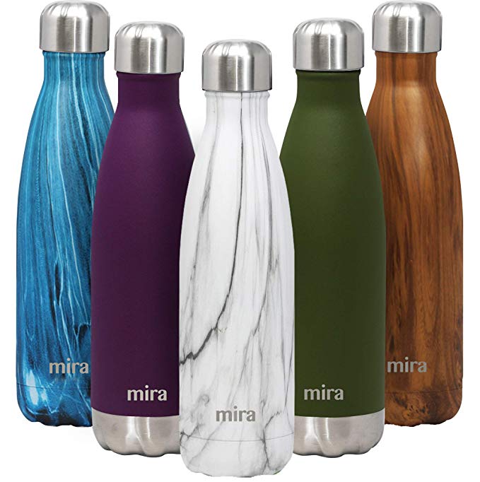 MIRA Stainless Steel Vacuum Insulated Water Bottle | Leak-Proof Double Walled Cola Shape Bottle | Keeps Drinks Cold for 24 Hours & Hot for 12 Hours