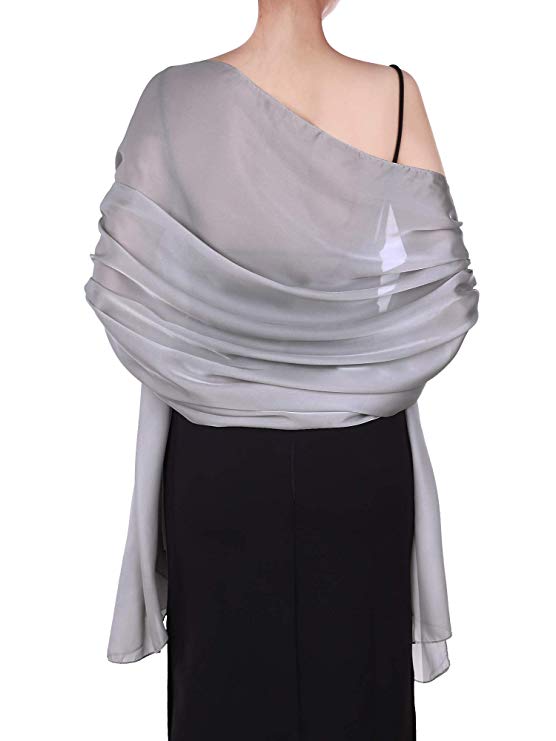 Boao Women Satin Scarves Long Shawl Wrap Light Soft Sheer Scarf for Wedding Party Everyday Accessory