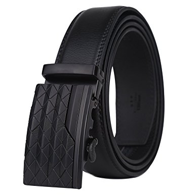 Dante Men's Leather Ratchet Dress Belt with Automatic Buckle