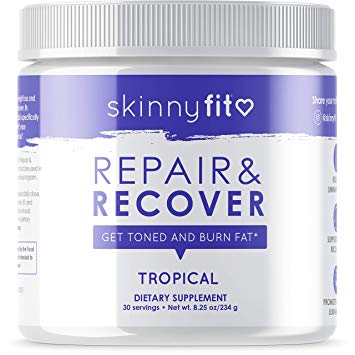 SkinnyFit Repair & Recover 30 Servings, BCAA Powder for Women, Branched Chain Amino Acids, Pre Intra Post Workout Supplement for Endurance, Muscle Recovery Boost Growth, Tropical Flavor
