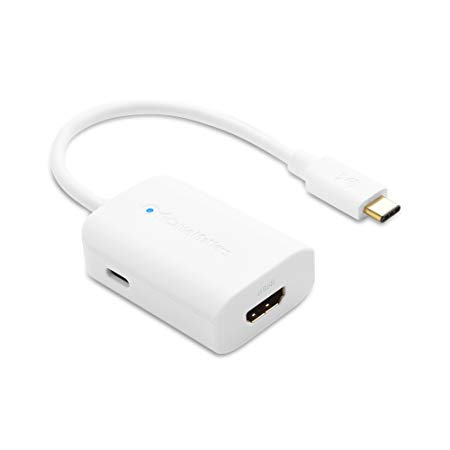 Cable Matters USB C to HDMI Adapter (USB-C to HDMI Adapter) Supporting 4K 60Hz and 60W Charging in White, Thunderbolt 3 Port Compatible for MacBook Pro, iPad Pro, Samsung Galaxy S10, Note9, and More