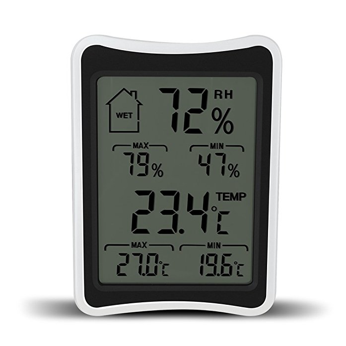 BenGoo Digital Thermometer Hygrometer Indoor Wireless Humidity Monitor Thermometer with Stand and Large LCD Display Works in Celsius and Fahrenheit for Home Living Room Office