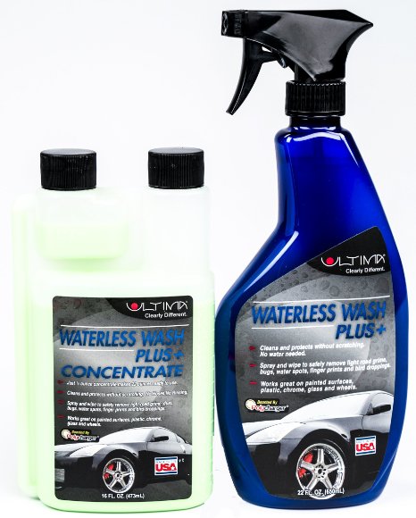 Ultima Waterless Wash Plus Concentrate Kit with Empty Bottle and Sprayer for Auto, Truck, RV, 16 fl. oz.