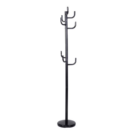 Tangkula Metal Coat Rack Hat Stand Tree Hanger Hall Umbrella Holder Hooks Black
