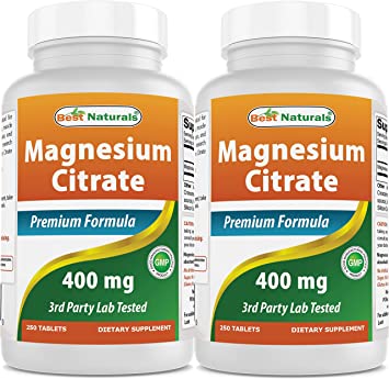 Best Naturals Magnesium Citrate (Citrato de Magnesio) 400mg 250 Tablets (400 mg of Elemental Magnesium per 2 Tablets) (2)