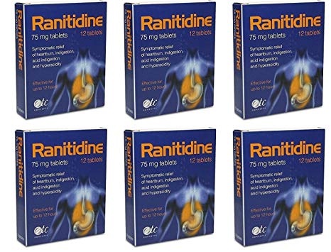 Ranitidine Tabs 75Mg 12 x 6 Indigestion and Heartburn Relief (72 Tablets)