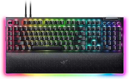 Razer BlackWidow V4 Pro Wired Mechanical Gaming Keyboard: Yellow Mechanical Switches - Linear & Silent - Doubleshot ABS Keycaps - Command Dial - Programmable Macros - Chroma RGB - Magnetic Wrist Rest