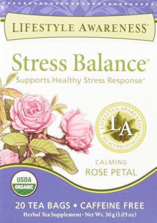Lifestyle Awareness Teas, Caffeine Free Stress Balance Tea, 20 Count