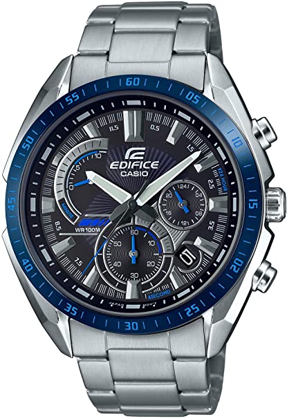 Casio Men's Edifice Quartz Stainless Steel Strap, Silver, 22 Casual Watch (Model: EFR-570DB-1BVCR)