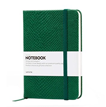 Classic Pocket Notebook / Writing Journal, Lizard Cover Hard Cover Diary Notebook Journal with Divider Stickers, Mothers Day Gifts, Plain, Banded, Green, 3.9 x 5.7 Inches