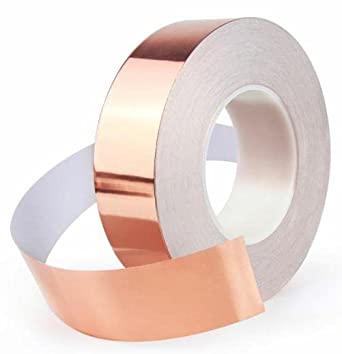 Copper Tape,20m*50mm Conductive Adhesive for Plants protection, Guitar EMI Shielding, Arts, Crafts. Copper Foil Tape for Guitar and Jewelry, Circuits, PCB Pad Repair, Electronics Metal Tape