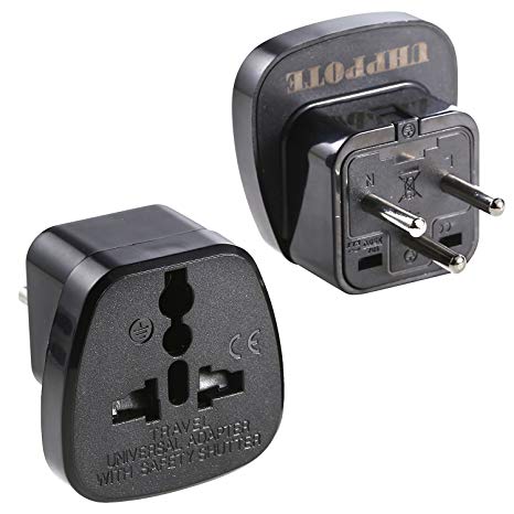 UHPPOTE Type H Ground Travel Trip Journey Plug Adapter Adaptor For Israel Palestine West Bank Gaza Strip (Pack of 2)