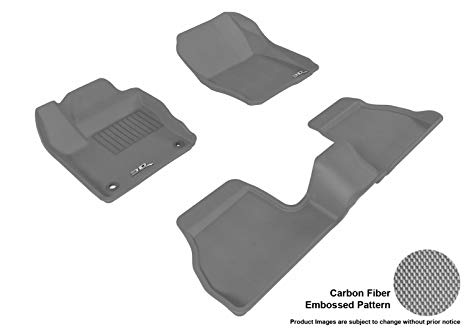 3D MAXpider Complete Set Custom Fit All-Weather Floor Mat for Select Ford Focus Models - Kagu Rubber (Gray)