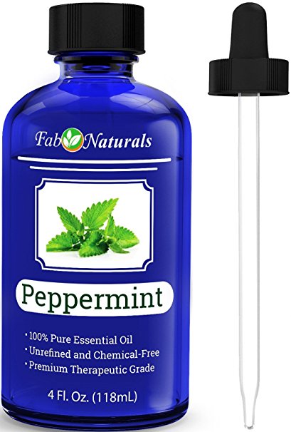 Peppermint Essential Oil 4 Oz, Most Potent Oil for Hair Growth, | Best Oil to repel Mice - by Fab Naturals