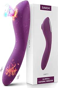 Heating Sucking Dildo Vibrator Sex Toy - SVAKOM Dual-end Heating Adult Toy Clitoral Sucker G Spot Vibrators - 5*5 Suction & Vibration Modes Vibrating Personal Massager Vibe Stimulator for Women Couple