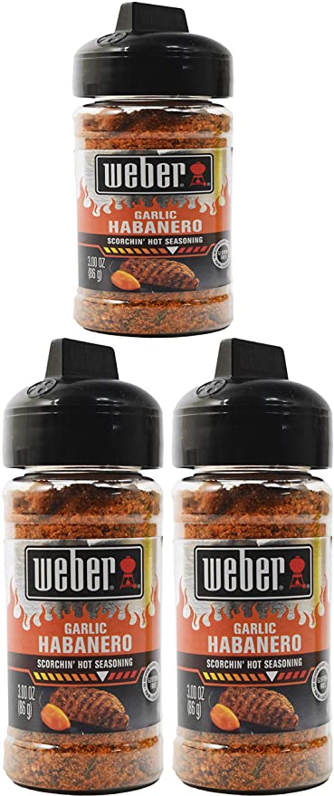 Set of (3) 3oz Garlic Habanero - Scorchin' Hot Seasoning - Great for Steaks, Chicken, Fish, and More! - Gluten Free