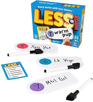 Less is More, Party Board Game Fun Word Letter Card Game Funny Gift Toy Living Room Family Game Night, for Adults, Teens, and Kids Ages 8 and up