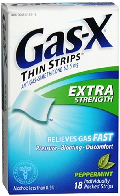 Gas-X Ex Strips Pepprmnt Size 18ct Gas-X Extra Strength Peppermint Antigas