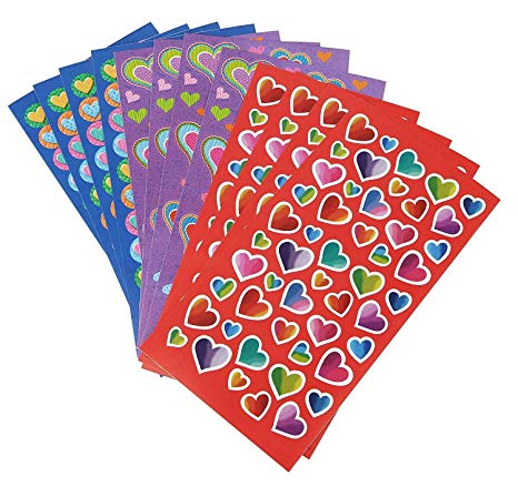 Valentine’s Day Heart Stickers, More Than 1100 Stickers, Super Cute Decorative Heart-Shaped Labels for Valentine Cards or Gifts, Treats for School Kids, Party Favor Bags, Fun Arts and Crafts Supplies.