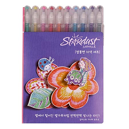 Sakura PGB10CS4 10-piece Gelly Roll Assorted Colors Stardust Galaxy Pen Blister Card Gel Ink Pen Set Bold Sparkling Assorted Colors