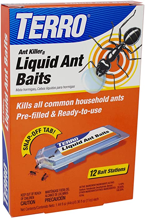 TERRO T300B Liquid Ant Bait Ant Killer, 12 bait stations