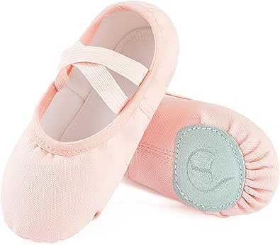 PU Ballet Shoes for Girls - Dance Practice Slippers for Girls, No-Tie Sole Yoga Gymnastics Shoes(Toddler/Little Kid/Big Kid)