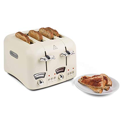 De'Longhi Classic CT04E 4-Slice Toaster, Cream